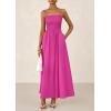 image:imagePRETTYGARDEN Womens Smocked Maxi Dresses 2026 Summer Sundress Casual Spaghetti Strap Swing A Line Long Flowy Beach DressRose Red