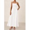 image:imagePRETTYGARDEN Womens Smocked Maxi Dresses 2026 Summer Sundress Casual Spaghetti Strap Swing A Line Long Flowy Beach DressWhite