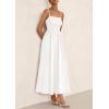 image:imagePRETTYGARDEN Womens Smocked Maxi Dresses 2026 Summer Sundress Casual Spaghetti Strap Swing A Line Long Flowy Beach DressWhite