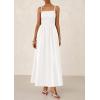 image:imagePRETTYGARDEN Womens Smocked Maxi Dresses 2026 Summer Sundress Casual Spaghetti Strap Swing A Line Long Flowy Beach DressWhite