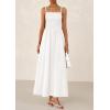 image:imagePRETTYGARDEN Womens Smocked Maxi Dresses 2026 Summer Sundress Casual Spaghetti Strap Swing A Line Long Flowy Beach DressWhite