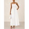 image:imagePRETTYGARDEN Womens Smocked Maxi Dresses 2026 Summer Sundress Casual Spaghetti Strap Swing A Line Long Flowy Beach DressWhite