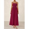 image:imagePRETTYGARDEN Womens Smocked Maxi Dresses 2026 Summer Sundress Casual Spaghetti Strap Swing A Line Long Flowy Beach DressWine Red