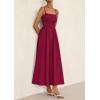 image:imagePRETTYGARDEN Womens Smocked Maxi Dresses 2026 Summer Sundress Casual Spaghetti Strap Swing A Line Long Flowy Beach DressWine Red