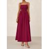 image:imagePRETTYGARDEN Womens Smocked Maxi Dresses 2026 Summer Sundress Casual Spaghetti Strap Swing A Line Long Flowy Beach DressWine Red