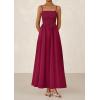 image:imagePRETTYGARDEN Womens Smocked Maxi Dresses 2026 Summer Sundress Casual Spaghetti Strap Swing A Line Long Flowy Beach DressWine Red