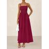 image:imagePRETTYGARDEN Womens Smocked Maxi Dresses 2026 Summer Sundress Casual Spaghetti Strap Swing A Line Long Flowy Beach DressWine Red