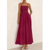 image:imagePRETTYGARDEN Womens Smocked Maxi Dresses 2026 Summer Sundress Casual Spaghetti Strap Swing A Line Long Flowy Beach DressWine Red