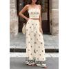image:imagePRETTYGARDEN 2 Piece Sets for Women Summer 2026 Travel Outfits Print Tube Tops Wide Leg Pants Beach Vacation ClothesBeige
