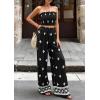 image:imagePRETTYGARDEN 2 Piece Sets for Women Summer 2026 Travel Outfits Print Tube Tops Wide Leg Pants Beach Vacation ClothesBlack
