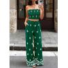 image:imagePRETTYGARDEN 2 Piece Sets for Women Summer 2026 Travel Outfits Print Tube Tops Wide Leg Pants Beach Vacation ClothesGreen