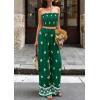 image:imagePRETTYGARDEN 2 Piece Sets for Women Summer 2026 Travel Outfits Print Tube Tops Wide Leg Pants Beach Vacation ClothesGreen