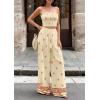 image:imagePRETTYGARDEN 2 Piece Sets for Women Summer 2026 Travel Outfits Print Tube Tops Wide Leg Pants Beach Vacation ClothesLight Yellow
