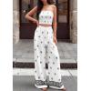 image:imagePRETTYGARDEN 2 Piece Sets for Women Summer 2026 Travel Outfits Print Tube Tops Wide Leg Pants Beach Vacation ClothesWhite