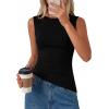 image:imagePRETTYGARDEN Asymmetrical Tank Tops for Women 2026 Summer Outfits Slim Fit Sleeveless Boat Neck Ruched Going Out TopBlack