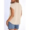 image:imagePRETTYGARDEN Blouses for Women Dressy Casual Spring 2026 Cap Sleeve V Neck Lace Trim Boho Tops Work Shirts Summer ClothesBeige