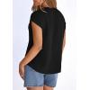 image:imagePRETTYGARDEN Blouses for Women Dressy Casual Spring 2026 Cap Sleeve V Neck Lace Trim Boho Tops Work Shirts Summer ClothesBlack