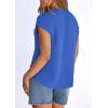 image:imagePRETTYGARDEN Blouses for Women Dressy Casual Spring 2026 Cap Sleeve V Neck Lace Trim Boho Tops Work Shirts Summer ClothesBlue