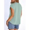 image:imagePRETTYGARDEN Blouses for Women Dressy Casual Spring 2026 Cap Sleeve V Neck Lace Trim Boho Tops Work Shirts Summer ClothesLight Green