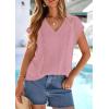 image:imagePRETTYGARDEN Blouses for Women Dressy Casual Spring 2026 Cap Sleeve V Neck Lace Trim Boho Tops Work Shirts Summer ClothesPink