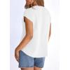 image:imagePRETTYGARDEN Blouses for Women Dressy Casual Spring 2026 Cap Sleeve V Neck Lace Trim Boho Tops Work Shirts Summer ClothesWhite