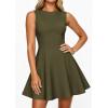 image:imagePRETTYGARDEN Cocktail Dresses for Women 2026 Summer Formal Boat Neck A Line Spring Elegant Graduation Party Mini DressArmy Green