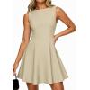 image:imagePRETTYGARDEN Cocktail Dresses for Women 2026 Summer Formal Boat Neck A Line Spring Elegant Graduation Party Mini DressBeige