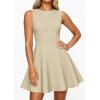 image:imagePRETTYGARDEN Cocktail Dresses for Women 2026 Summer Formal Boat Neck A Line Spring Elegant Graduation Party Mini DressBeige