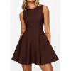 image:imagePRETTYGARDEN Cocktail Dresses for Women 2026 Summer Formal Boat Neck A Line Spring Elegant Graduation Party Mini DressBrown