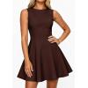 image:imagePRETTYGARDEN Cocktail Dresses for Women 2026 Summer Formal Boat Neck A Line Spring Elegant Graduation Party Mini DressBrown