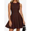 image:imagePRETTYGARDEN Cocktail Dresses for Women 2026 Summer Formal Boat Neck A Line Spring Elegant Graduation Party Mini DressBrown