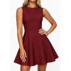 image:imagePRETTYGARDEN Cocktail Dresses for Women 2026 Summer Formal Boat Neck A Line Spring Elegant Graduation Party Mini DressBurgundy