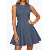 image:imagePRETTYGARDEN Cocktail Dresses for Women 2026 Summer Formal Boat Neck A Line Spring Elegant Graduation Party Mini DressDusty Blue