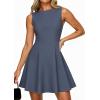 image:imagePRETTYGARDEN Cocktail Dresses for Women 2026 Summer Formal Boat Neck A Line Spring Elegant Graduation Party Mini DressDusty Blue