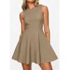 image:imagePRETTYGARDEN Cocktail Dresses for Women 2026 Summer Formal Boat Neck A Line Spring Elegant Graduation Party Mini DressKhaki