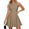 image:imagePRETTYGARDEN Cocktail Dresses for Women 2026 Summer Formal Boat Neck A Line Spring Elegant Graduation Party Mini DressKhaki