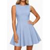 image:imagePRETTYGARDEN Cocktail Dresses for Women 2026 Summer Formal Boat Neck A Line Spring Elegant Graduation Party Mini DressLight Blue