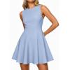 image:imagePRETTYGARDEN Cocktail Dresses for Women 2026 Summer Formal Boat Neck A Line Spring Elegant Graduation Party Mini DressLight Blue