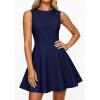 image:imagePRETTYGARDEN Cocktail Dresses for Women 2026 Summer Formal Boat Neck A Line Spring Elegant Graduation Party Mini DressNavy Blue