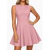 image:imagePRETTYGARDEN Cocktail Dresses for Women 2026 Summer Formal Boat Neck A Line Spring Elegant Graduation Party Mini DressPink