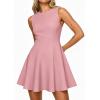 image:imagePRETTYGARDEN Cocktail Dresses for Women 2026 Summer Formal Boat Neck A Line Spring Elegant Graduation Party Mini DressPink