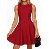 image:imagePRETTYGARDEN Cocktail Dresses for Women 2026 Summer Formal Boat Neck A Line Spring Elegant Graduation Party Mini DressRed