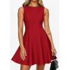 image:imagePRETTYGARDEN Cocktail Dresses for Women 2026 Summer Formal Boat Neck A Line Spring Elegant Graduation Party Mini DressRed