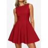 image:imagePRETTYGARDEN Cocktail Dresses for Women 2026 Summer Formal Boat Neck A Line Spring Elegant Graduation Party Mini DressRed