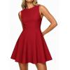 image:imagePRETTYGARDEN Cocktail Dresses for Women 2026 Summer Formal Boat Neck A Line Spring Elegant Graduation Party Mini DressRed
