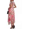 image:imagePRETTYGARDEN Cocktail Dresses for Women 2026 Summer Short Sleeve Floral Mesh Sheer Midi Party Wedding Guest DressFloral Apricot Leopard
