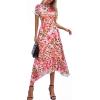 image:imagePRETTYGARDEN Cocktail Dresses for Women 2026 Summer Short Sleeve Floral Mesh Sheer Midi Party Wedding Guest DressFloral Apricot Leopard
