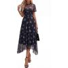 image:imagePRETTYGARDEN Cocktail Dresses for Women 2026 Summer Short Sleeve Floral Mesh Sheer Midi Party Wedding Guest DressFloral Black Blue