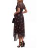 image:imagePRETTYGARDEN Cocktail Dresses for Women 2026 Summer Short Sleeve Floral Mesh Sheer Midi Party Wedding Guest DressFloral Black Red