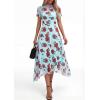 image:imagePRETTYGARDEN Cocktail Dresses for Women 2026 Summer Short Sleeve Floral Mesh Sheer Midi Party Wedding Guest DressFloral Blue Red